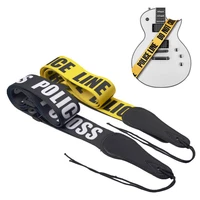 yellow adjustable polyester guitar belt guitar strap with pu leather ends for electric bass guitar parts accessories