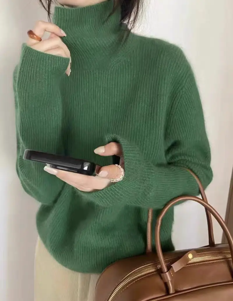 Винтажный пуловер с высоким воротником Maillard