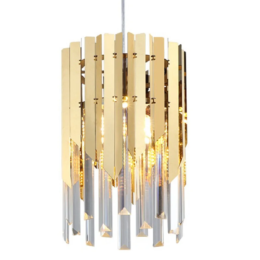 

Современный потолочный подвесной светильник LukLoy с эффектом хрусталя, лампа-подвеска золотого цвета стандарта K9 для гостиной, столовой, фой...