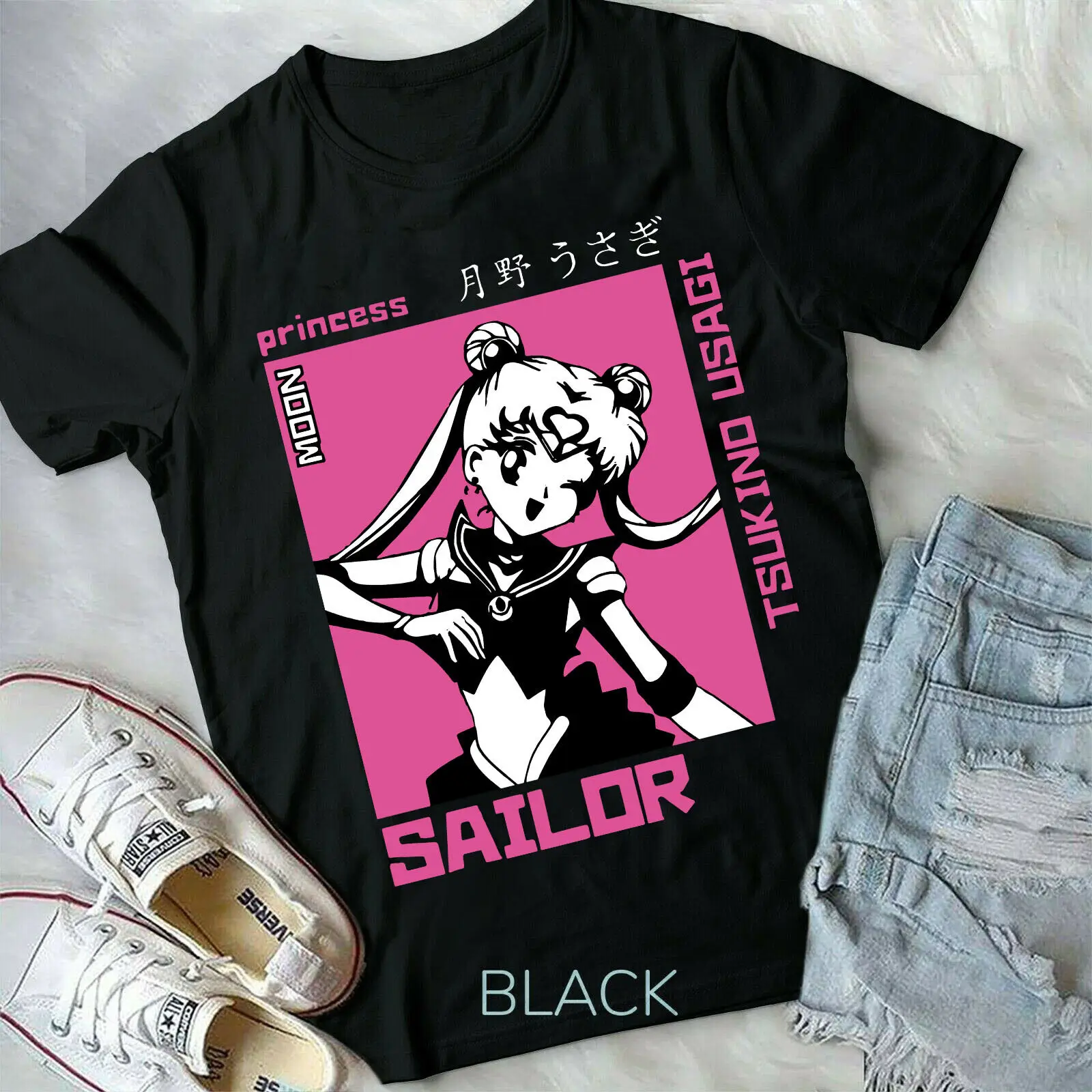 

Harajuku Sailor Moon new Tshirt Cartoon Cat Printed 2022 T Shirt