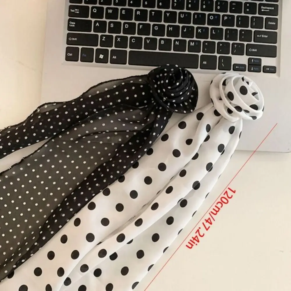 Элегантный длинный атласный шарф с цветком розы однотонный платок Шифоновый