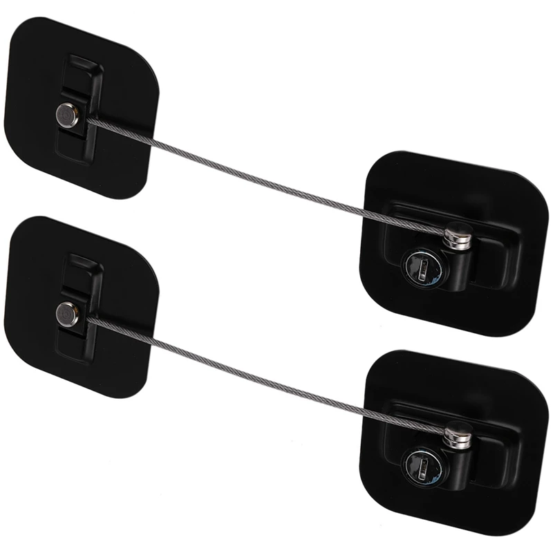 

2X Refrigerator Strong Adhesive Lock For Cabinet File Drawer Window Child Safety With Keys