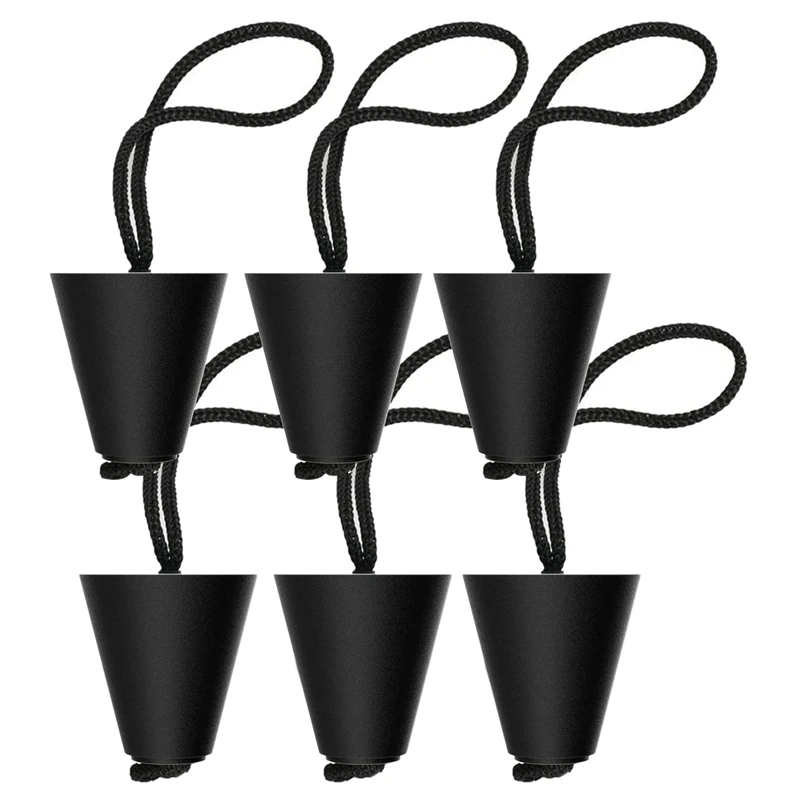 

6 Pieces Universal Kayak Plugs Scupper Plugs Kayak Drain Plugs With Lanyard Kayak Plugs