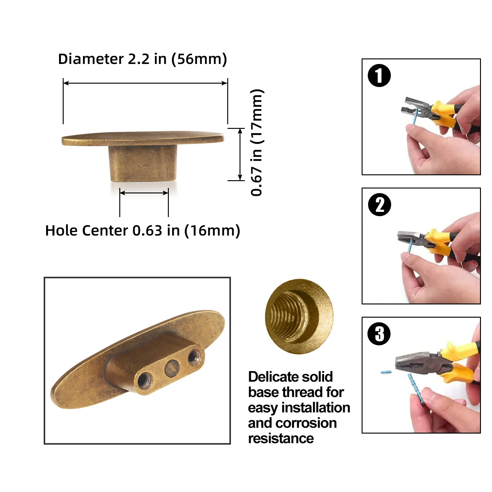 Ручка для шкафа TONA в стиле ретро Muebles, ручка для шкафа, комода, мебельная ручка и ручка для кухни, винтажная потертая ручка