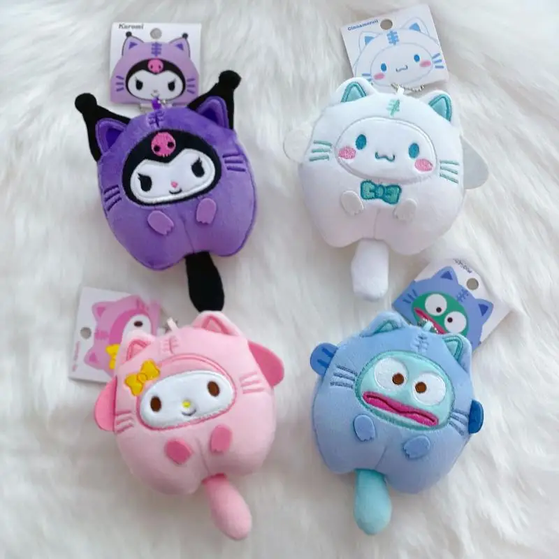

Sanrio Plush Toys Anime Figure Kuromi Stuffed Keychain Kawaii Melody Cinnamoroll Room Decor Girls Dolls Backpack Pendant Gift