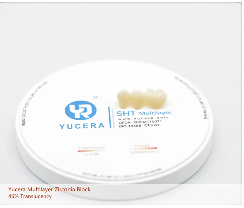 YUCERA Dental Lab Multilayer Zirconia Blocks Zirconium Oxide Dental Materials