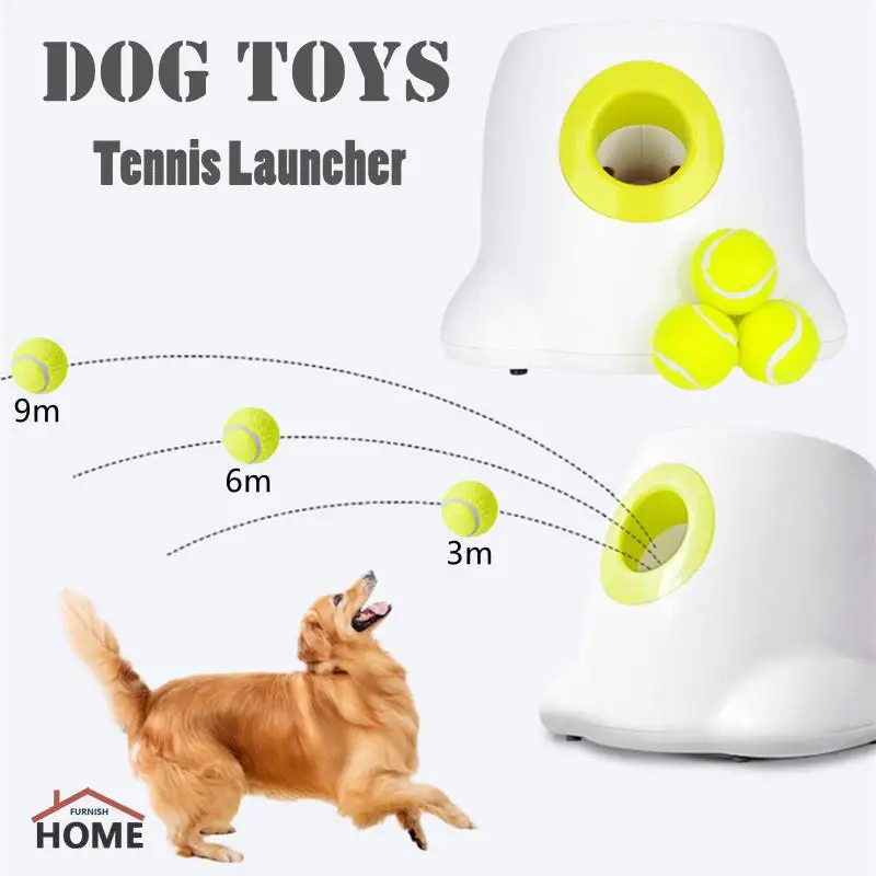 

3/6/9m Section Emission with 3 Balls Dog Training Pet Dog Toys Tennis Launcher Automatic Throwing Machine Pet Ball Throw Device