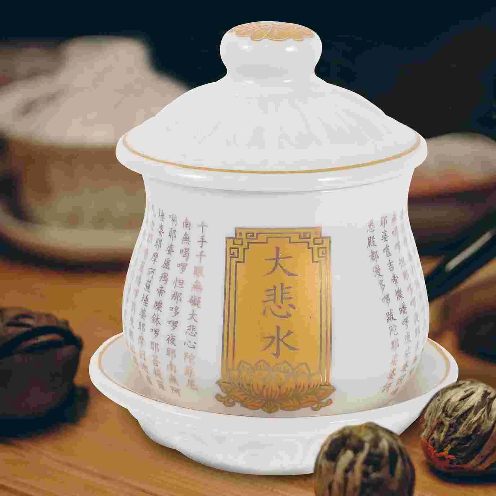 

Worship Cup Water Offering Cup Ceramic Cup Holy Cup Decoration for Temple