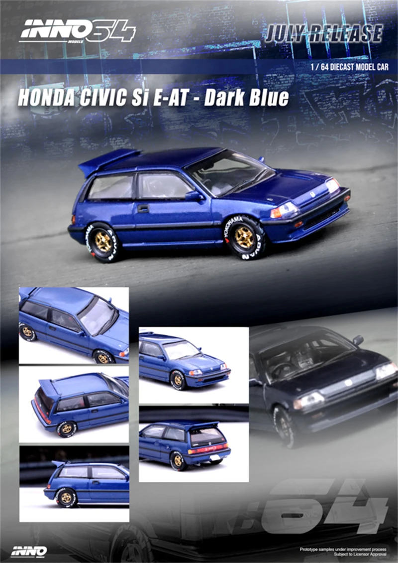 

INNO 1:64 HONDA CIVIC Si E-AT темно-синий литая модель автомобиля