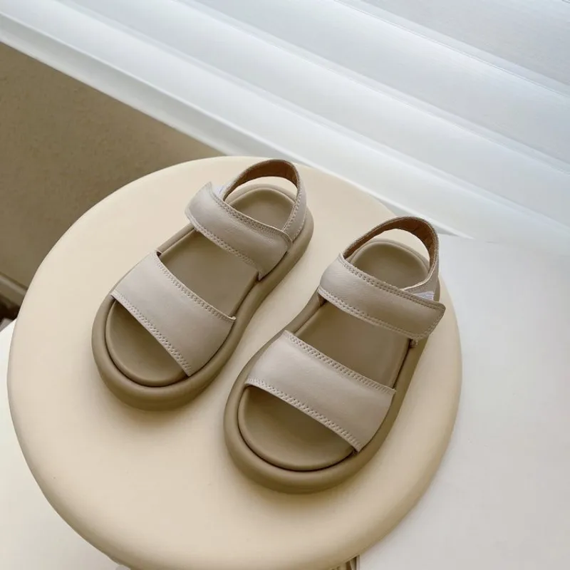 

sandalias Girls Summer Sandals New Korean Non Slip Slippers Soft Sole Rome Boys Anti Kick Casual Beach Children Shoes босоножки