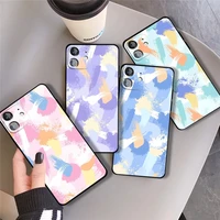 colorful oil painting phone case for iphone 11 pro 12 mini 13 max x xr xs 8 7 plus 6 6s se 2020 soft silicone black cover funda