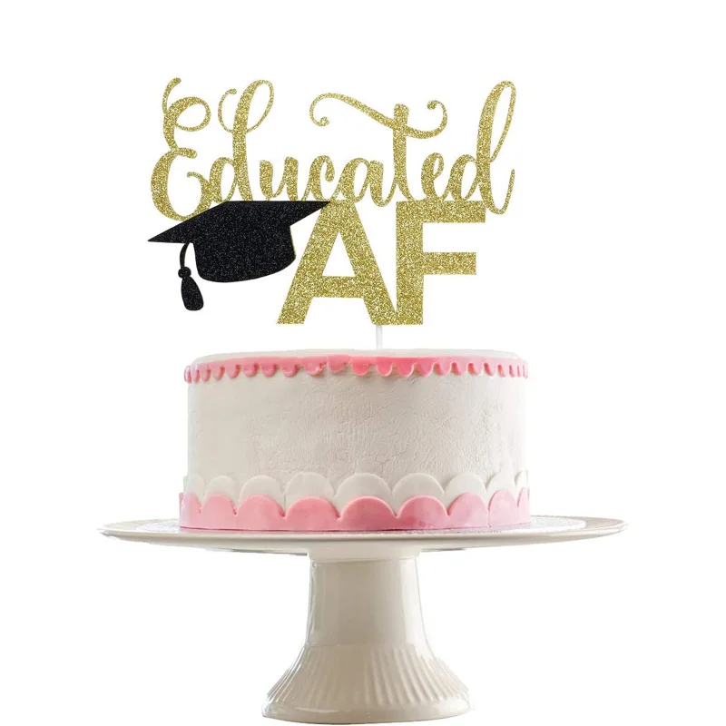 

Graduation Cake Decoration 2023,Congrats Grad 2023 Cake topper Educational AF cake decoration, suitable for gold 2023 Graduation