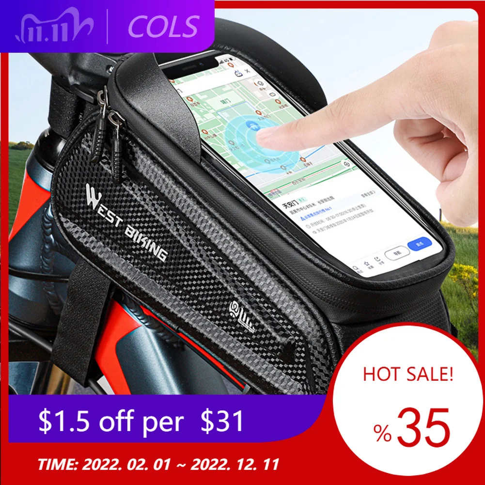 

7.2 Inches Phone Bag Waterproof Bicycle Bike Mount Saddle Holder Front Beam Case Pouch Cover Touch Screen Cycling Equipment