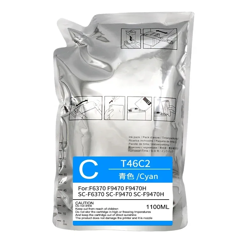 1100 мл T46C8 T46C2 T46C3 T46C4 Пакеты чернил для сублимационной краски Epson F6370 F9470 F9470H SC-F6370
