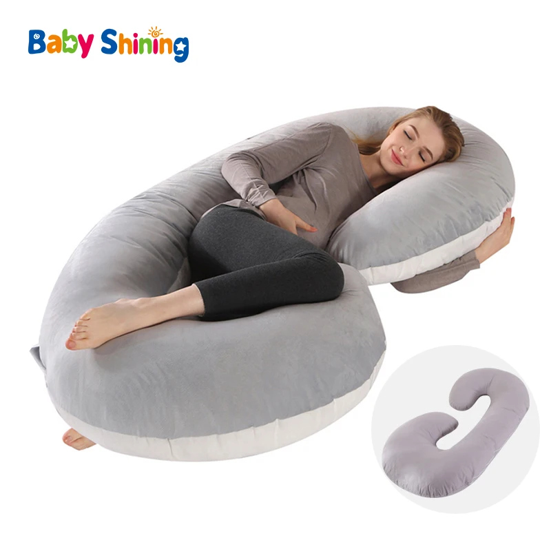 Pregnancy Pillow Maternity Sleeping Support Pillows C-Shaped Pregnant Cushion 100% Cotton Women Breastfeeding Side Sleep Nursing