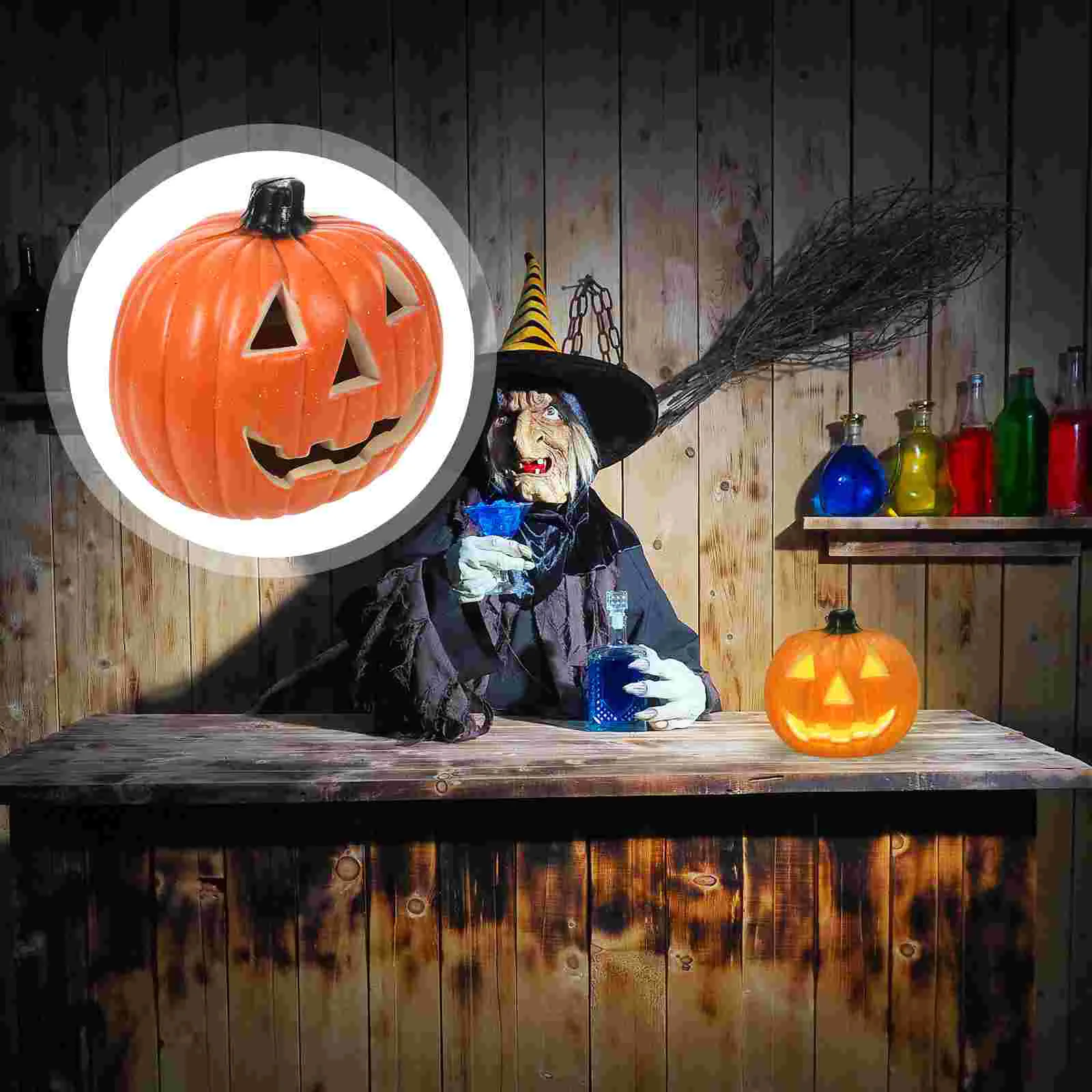 

LED Jack-o-lantern Halloween Farmhouse Lamp Fall Decor Pumpkin Table Light Lights Outdoor Pumkin Classic The Gift
