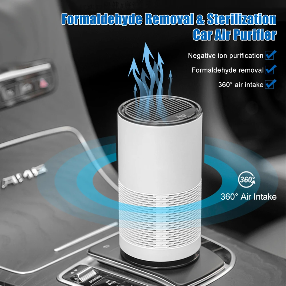 

Car Air Purifier Negative Ion Odor Removal Formaldehyde Deodorant Air Freshener with Atmosphere Night Light for Car Home Office