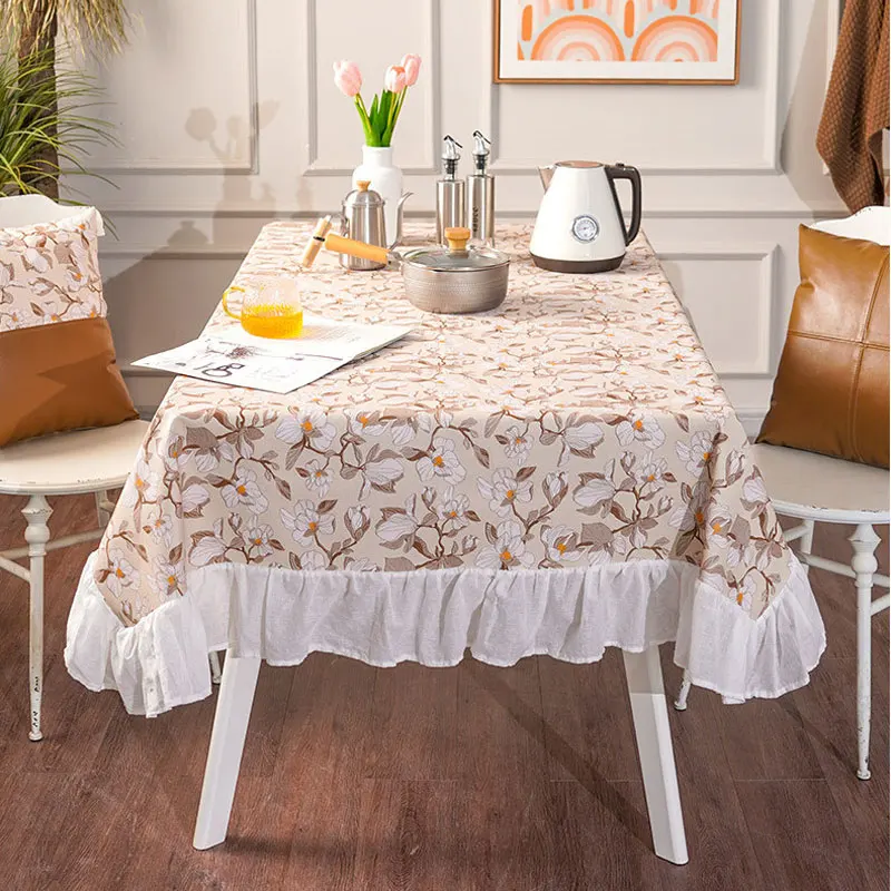 

Printed Faux Leather Tablecloth Waterproof Rectangular Heat Insulation Dining Tea Table Cover for Kitchen Party Stain-resistant
