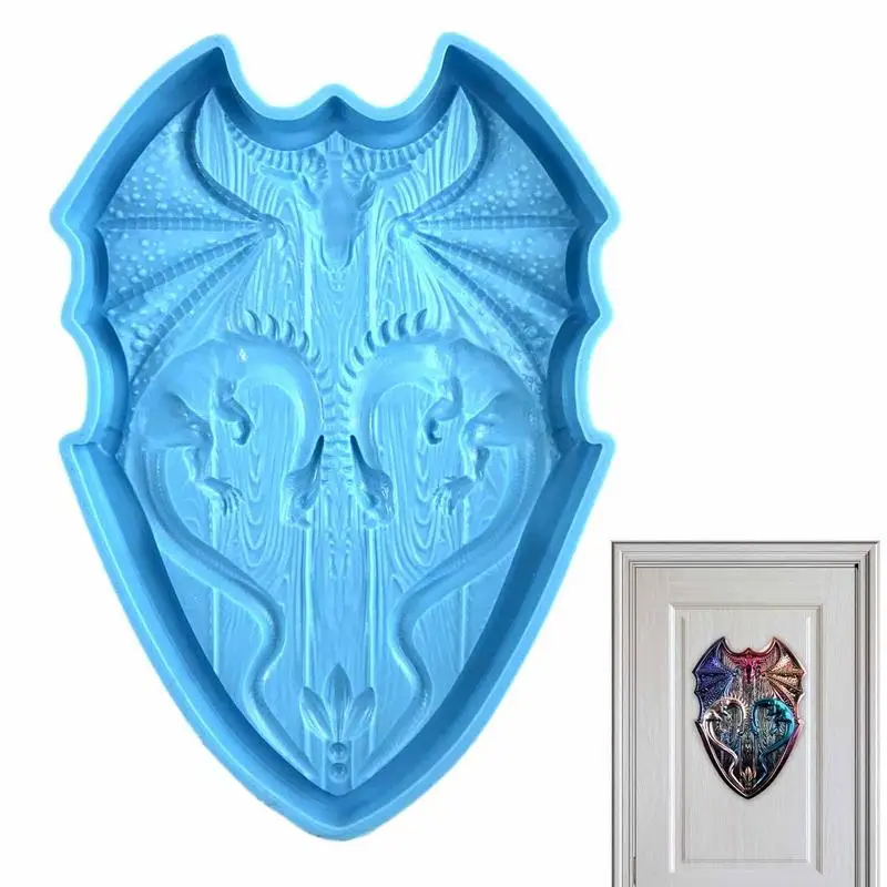 

Shield Resion Mold 3D Dragon Pendant Mold Resin Mold Dragon For Craft Resin Clay Vintage Shield Battle Mold For Chocolate