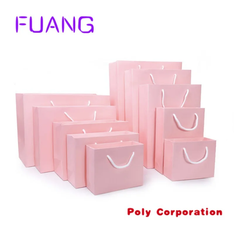 Wholesale Custom Boutique Pink Luxury Perfume Clothes Gift Packaging Bag Shopping Paper Bags