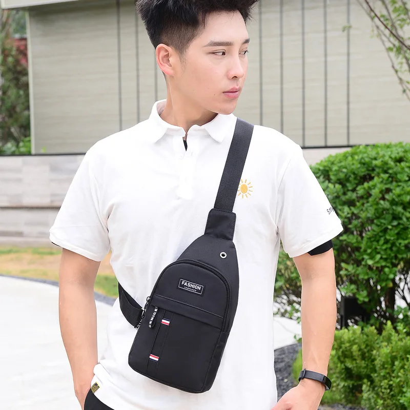 Men's Chest Bag New Fashion Korean-Style Outdoors Casual Sports Water-Proof Shoulder Crossbody Bag Cross Body Chest Bag for Men