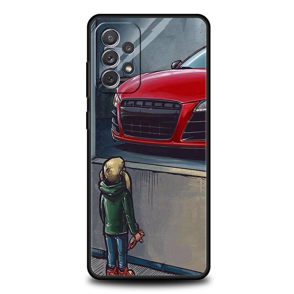 Boy See Sports Car Love Silicon Case For Samsung Galaxy A32 A52 A13 A22 A72 A51 A71 A41 A11 A31 A21S 5G Luxury Phone Cover Shell
