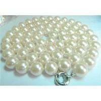 charming10mm white sea shell pearl nelace 35aaa