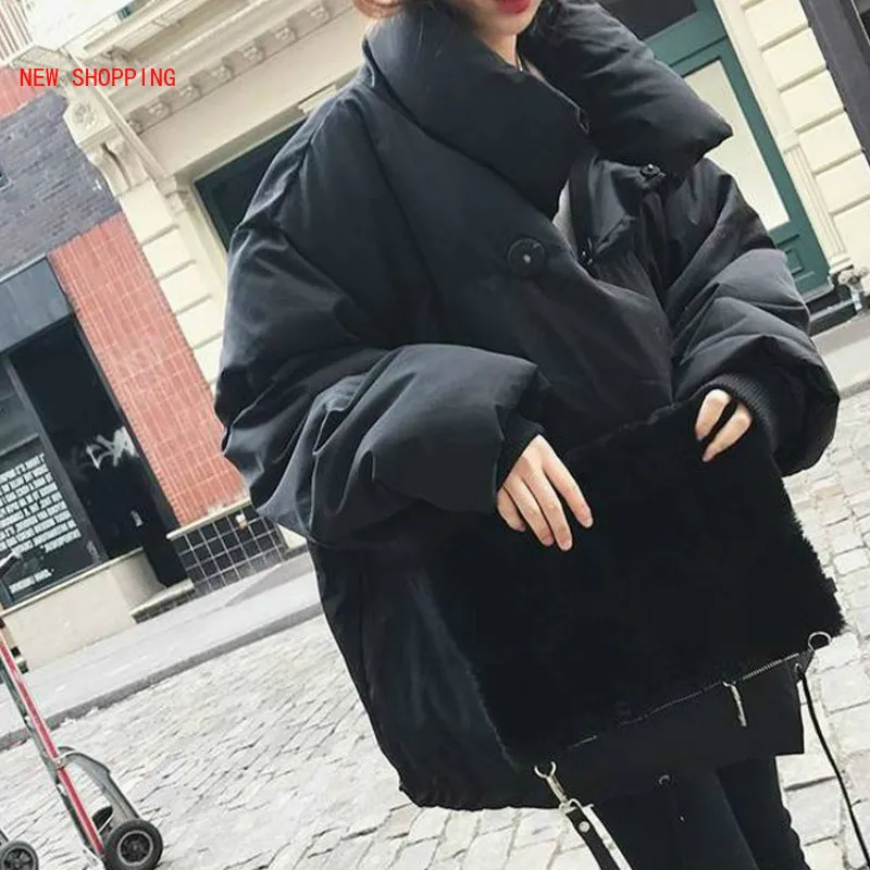 Short Bread Overcoat Korean Women Parkas Coat 2021 Casual Thick Warm Padded Jackets Female Solid Loose Outwear Snow Jacket White