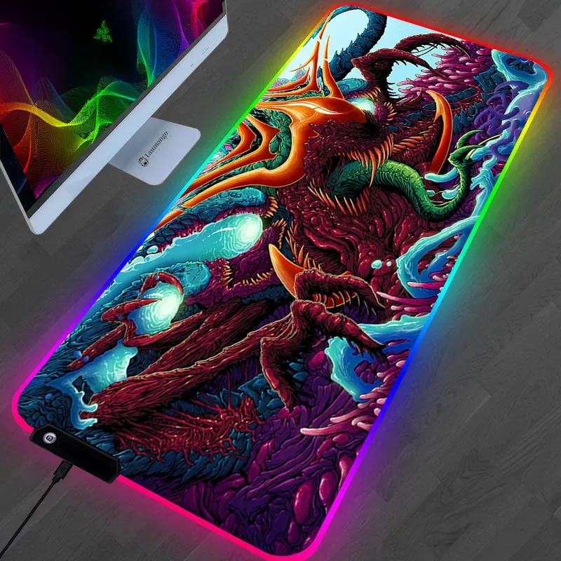 

Gaming Mouse Pad Anime PC Gamer Cabinet Gamers Accessories Mausepad RGB Hyper Beast Desk Mat Varmilo Rug Mice Keyboards Computer