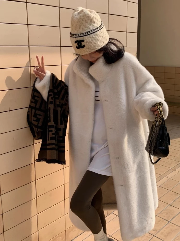 Меховая интегрированная зимняя бархатная искусственная норка длинная меховая