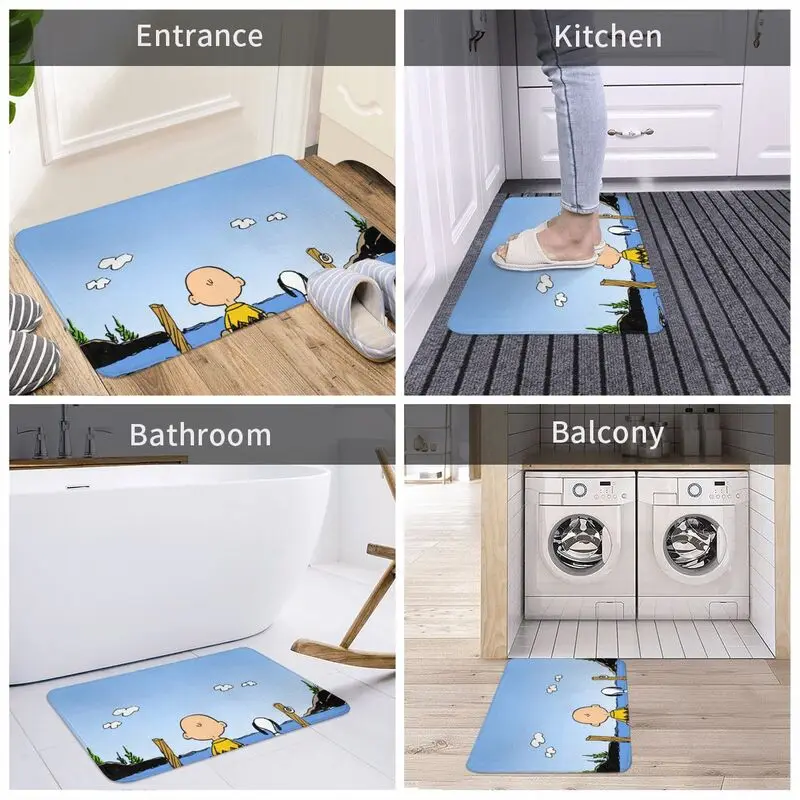 Пользовательский мультфильм Снупи Вудсток анимация коврик для двери