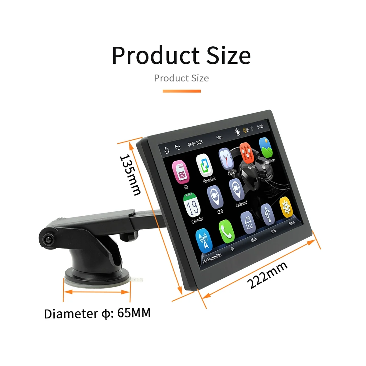 9 дюймовый автомобильный IPS сенсорный экран беспроводной CarPlay Android портативный