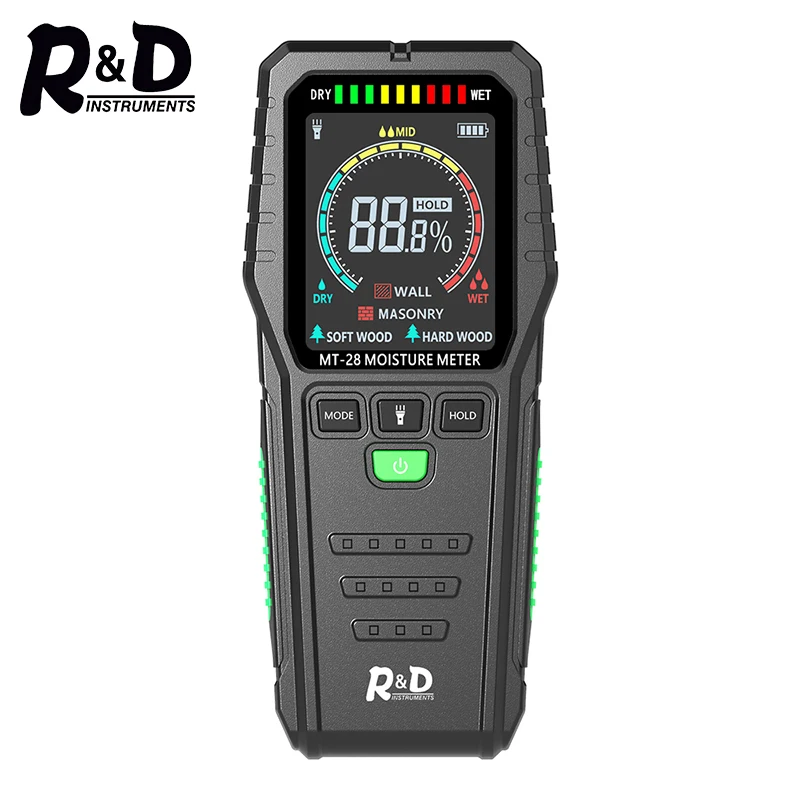Ângulo Completo Não-contato Medidor de Umidade de Madeira Detecção de Umidade de Temperatura Ambiental Detector de Umidade r & d Mt28