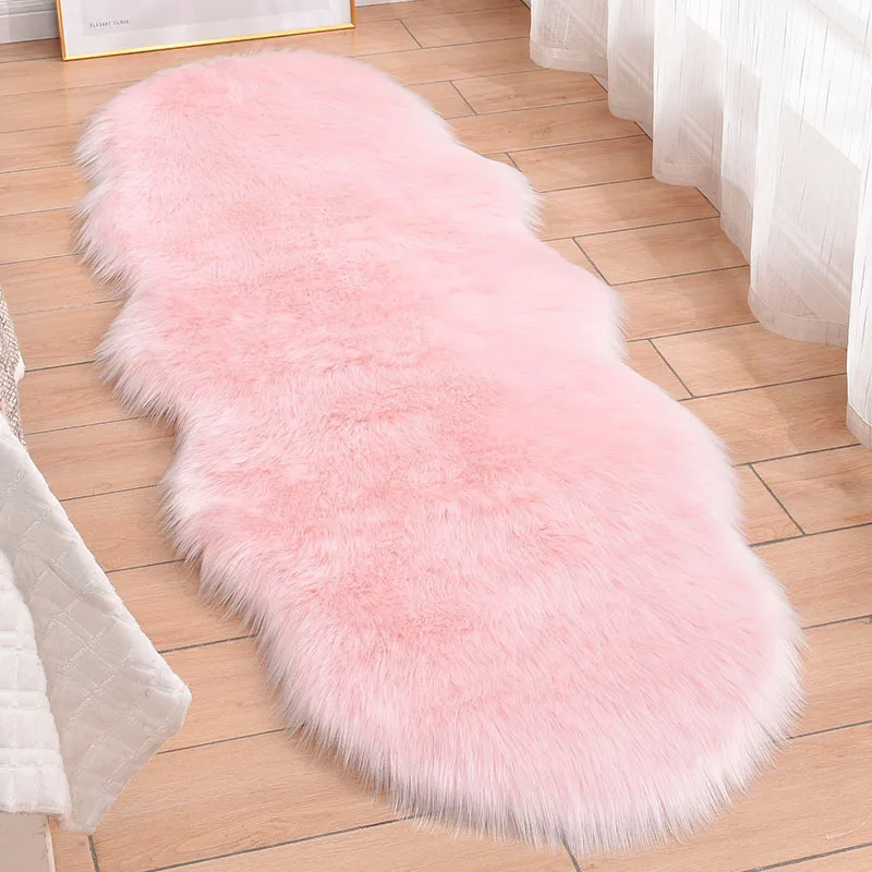 Soft Fluffy Fur Carpet Long Plush Area Rug Shaggy Carpets Floor Mat For Bedroom Living Room White Black Carpet Sofa Cover