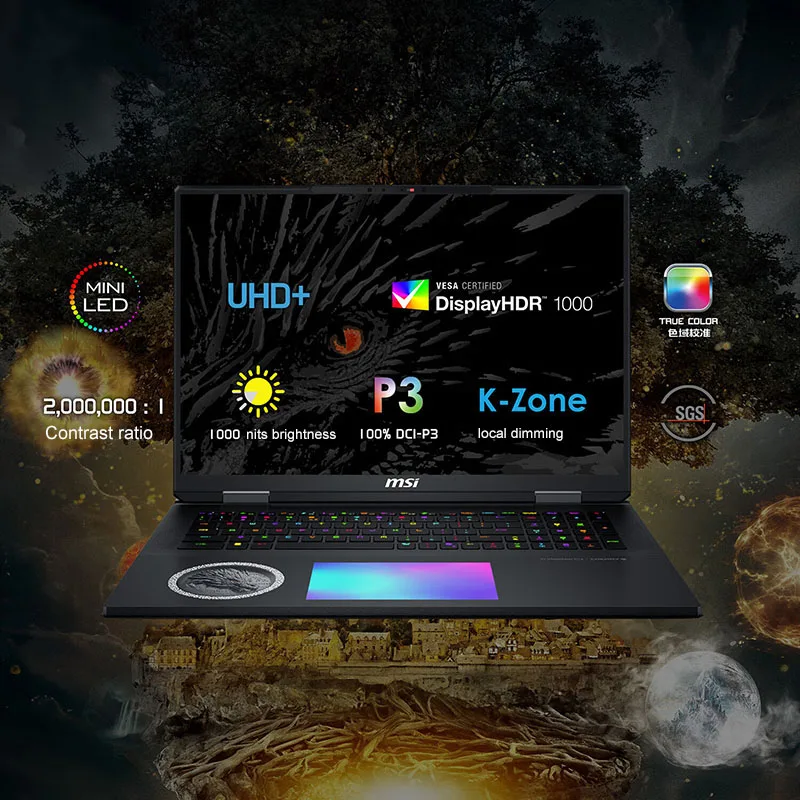 Игровой ноутбук MSI Titan 18 HX Dragon Edition Norse Myth дюймов UHD 4K мини-светодиод 120 Гц Ultra 9-285HX 96