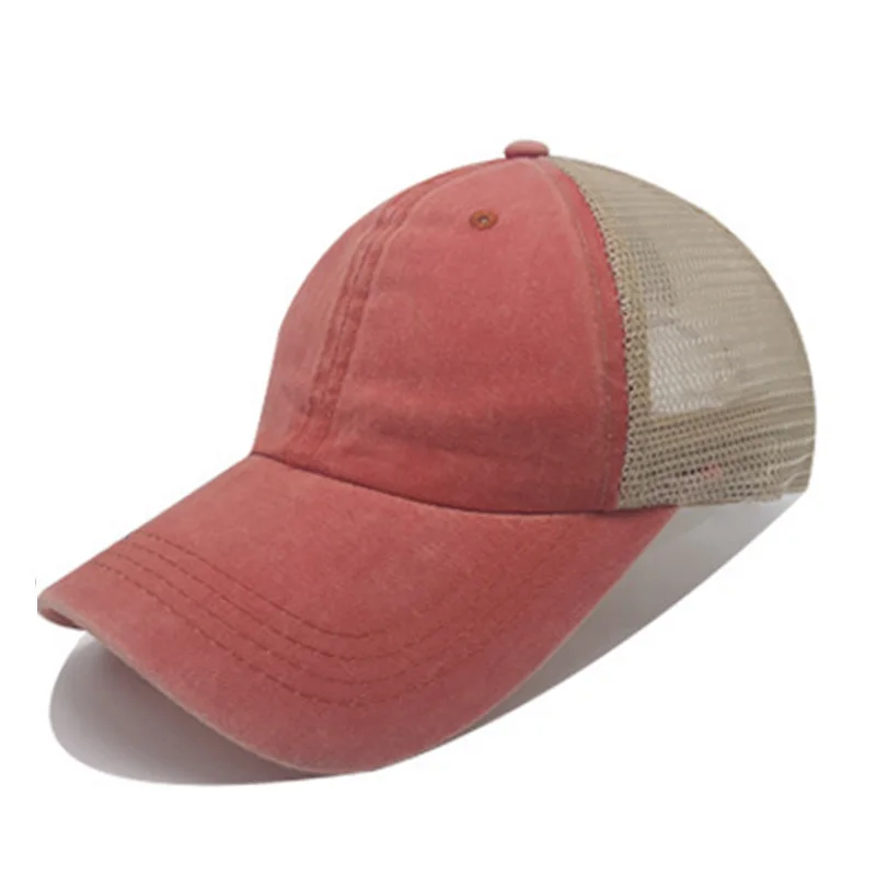 

Vintage Washed Cotton Mesh Sports Cap Mens Hat For Fish Long Visor Brim Shade Snapback Baseball Caps Bone Gorras Casquette 2022