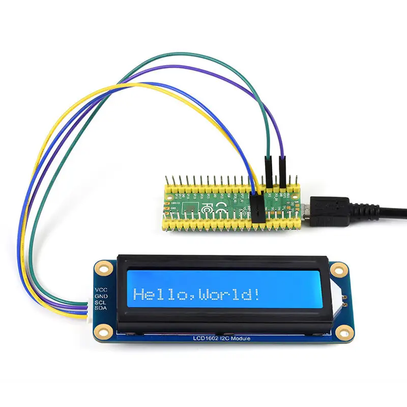 Модуль LCD1602 I2C, 16x2 символьный LCD-дисплей, совместимый с Raspberry PiPicoSTM 3.3V5V, с синим фоном и белым текстом. (art.: 3920dc03bbde4) - 3920dc03bbde4