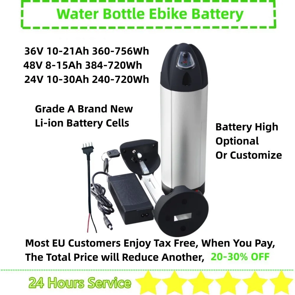 

Water Bottle Electric Bike Battery 36V 10ah 18ah 20ah 48v 8ah 10ah 14ah Battery BBS01 BBS02 TSDZ2 TSDZ3 Battery with Charger