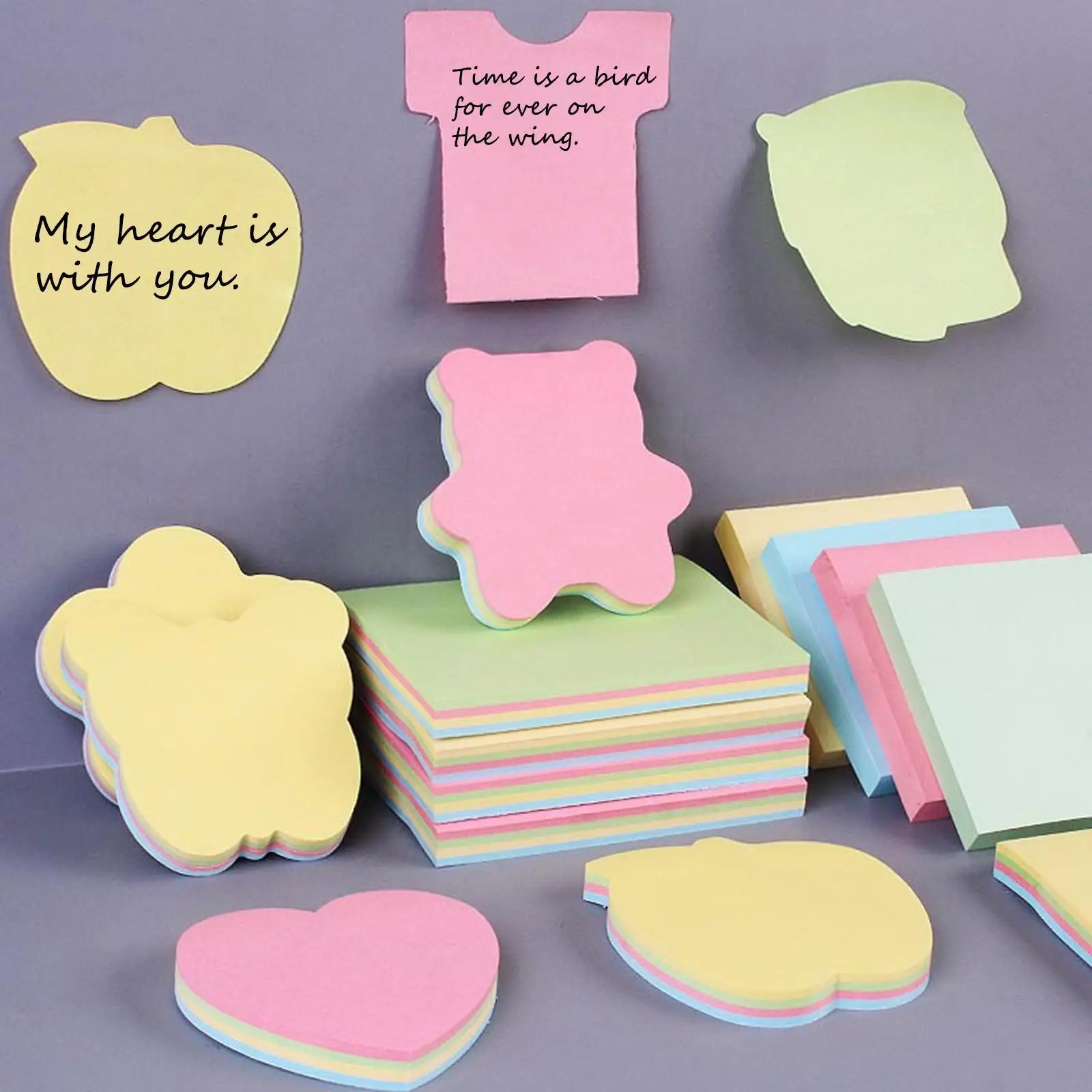 

Sticky Note Kawaii Stationery Memo Pad Bookmarks Cute Notepad School Stickers Shape Office Paper Cartoon Message S5q1