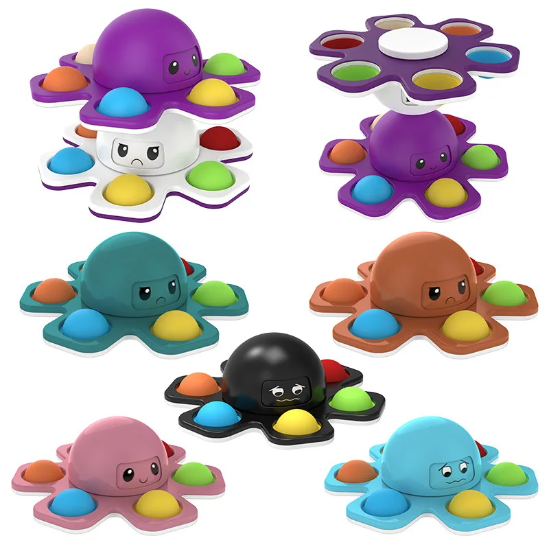 

Kawaii Octopus Gyro Decompression Toy Decompression Artifact Bubble Fidget Toy Squeeze Sensory Toy Rodent Control Pioneer