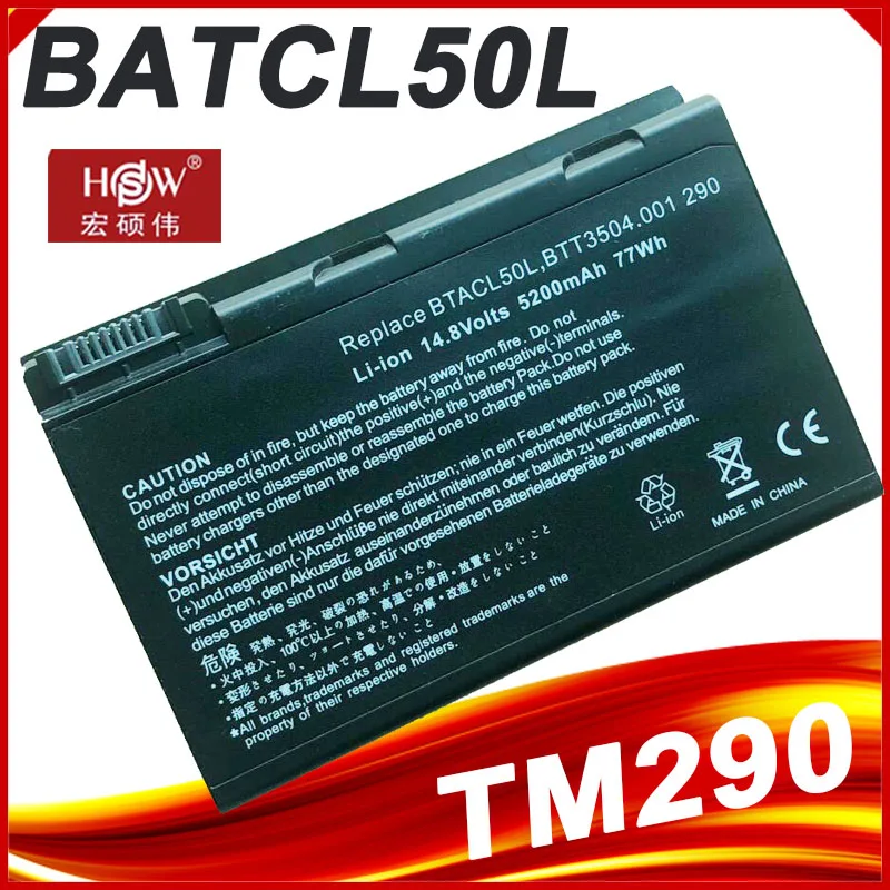 Ноутбук batteyr для Acer BATCL50L BATCL50L4 Aspire 9010 Aspire 9100 Aspire 9500 TravelMate 290 291 TravelMate 4050 4150