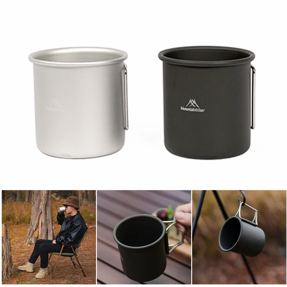 

Mountainhiker 300ml Water Cup Lightweight Tea Water Mugs Aluminum Foldable Handle Outdoor Portable Camping Hiking Tableware