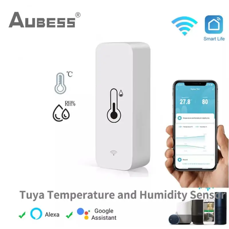 

Tuya Smart Temperature And Humidity Sensor WiFi APP Remote Monitor For Smart Home var SmartLife WorkWith Alexa Google Assistant