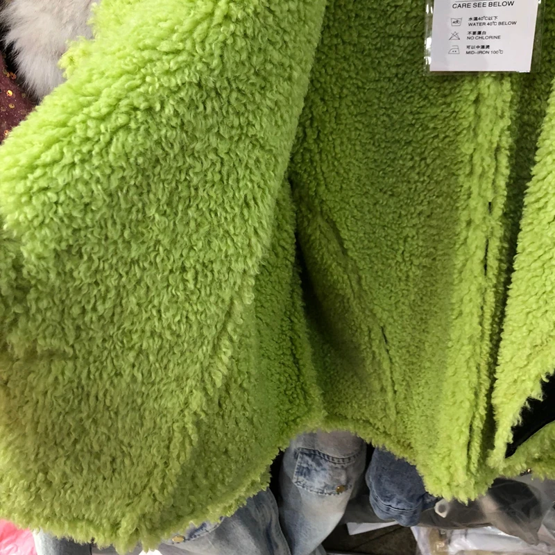 Parka Thick Women Coat Plush Splicing Faux PU Leather Biker Jacket Short Ladies Fashion 2023 Winter Loose Warm Outwear Female