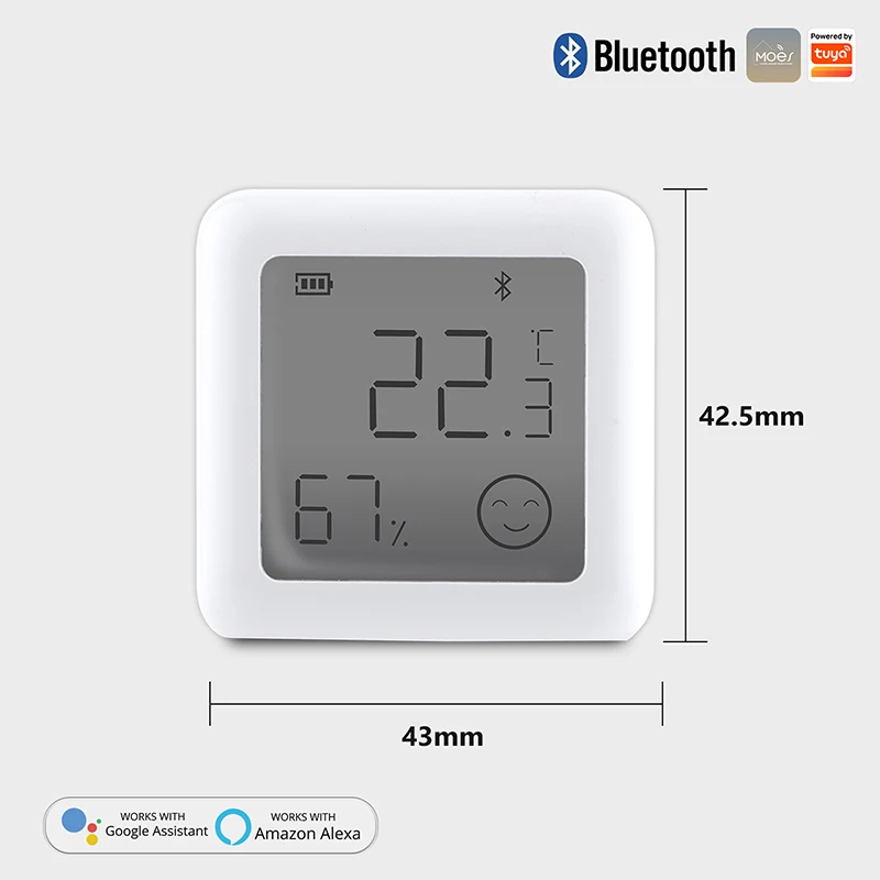 

Беспроводной Bluetooth-термометр Tuya с ЖК-дисплеем и гигрометром
