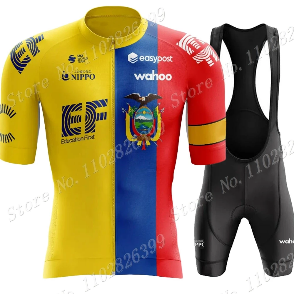 

2023 EF образование Первичная команда Nippo Велоспорт Джерси комплект с коротким рукавом Эквадор одежда велосипедные рубашки костюм MTB шорты Оде...
