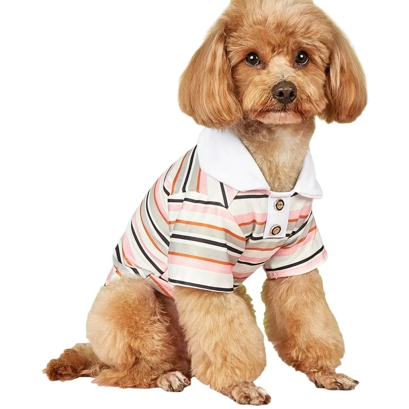 

Cheap Dog Clothes Shirt Summer Poodle Costumes Stripe Puppy Apparel Pomeranian Maltese Schnauzer York Pet Dog T-shirt Dropship