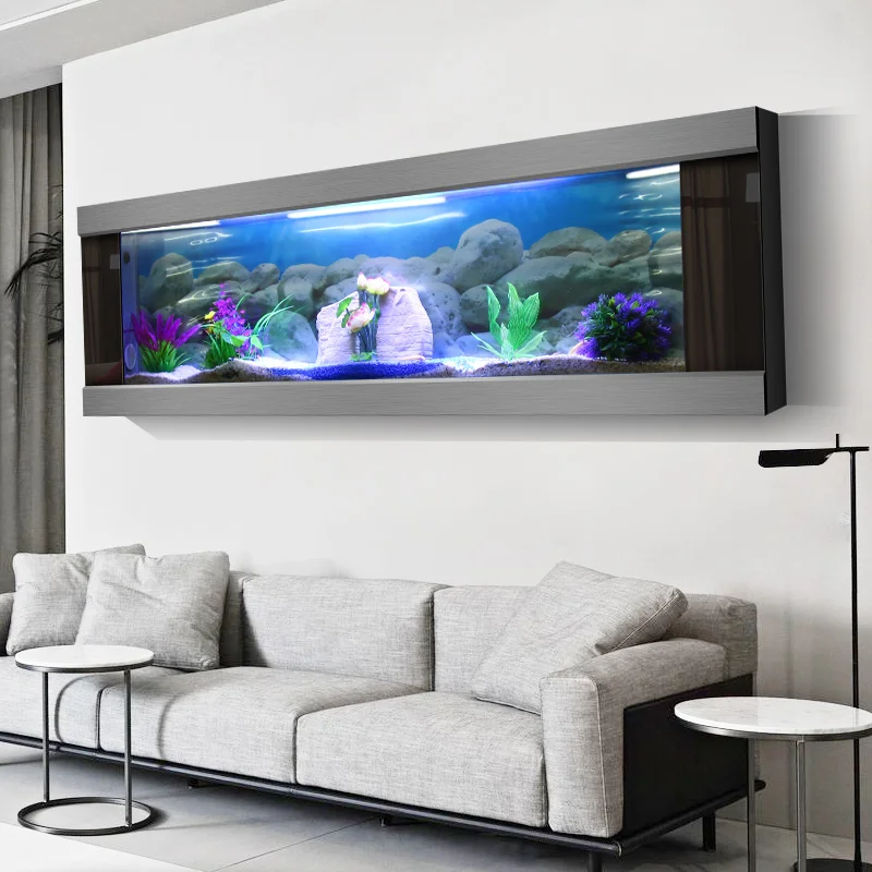 

2021 New Fashion Modern Customizable High Quality Wall Mounted Aquarium Fish Tank