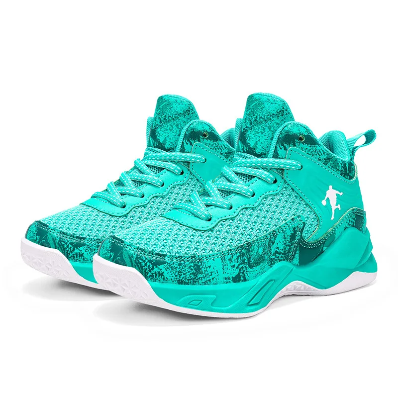 Flying Woven Mesh Surface Breathable Mid-top Boys Sports Boots Jinjiang Shoes