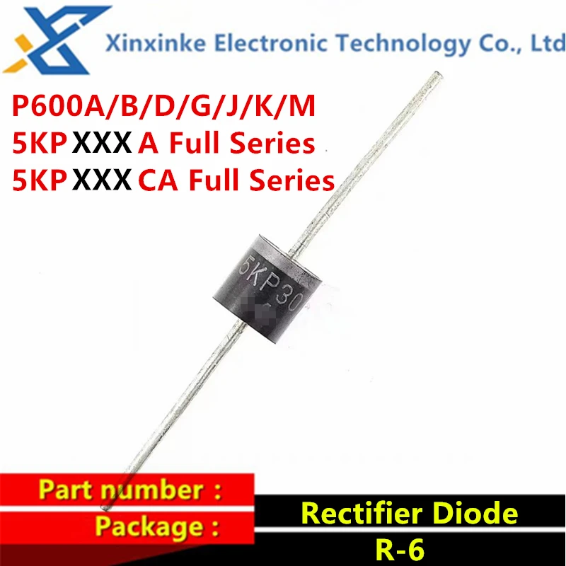 Выпрямительный диод TVS 5KP200A 210A 220CA 110A 160A 5KP60A 64CA 5KP48A 54CA 5KP90A 5KP90CA 5KP85A 150A 130CA, 50 шт.